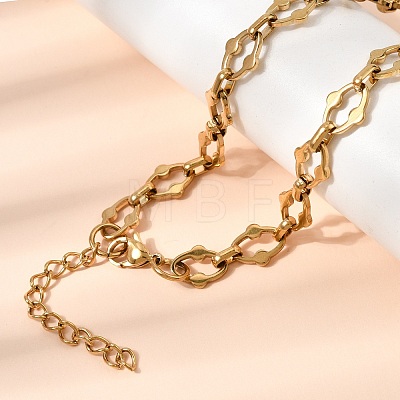 304 Stainless Steel Link Chain Bracelet & Necklace Jewelry Sets SJEW-L199-20G-1