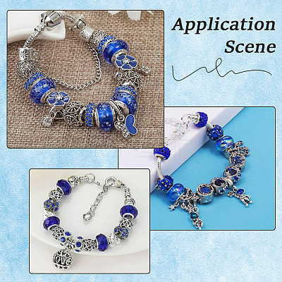 100Pcs 10 Styles Resin European Beads RPDL-SP0001-08-1