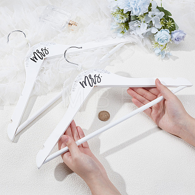 Wood Wedding Mrs Clothes Hangers DIY-WH0504-924A-1