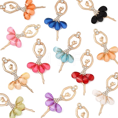 12Pcs 12 Colors Alloy Big Pendants FIND-FS0003-43-1