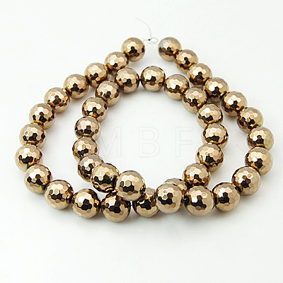 Non-magnetic Synthetic Hematite Beads Strands G-G092-12mm-1