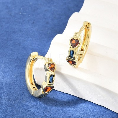 Brass Pave Cubic Zirconia Hoop Earrings KK-CBAD104-04G-I-1