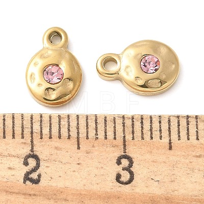 304 Stainless Steel with Rhinestone Charms STAS-Q345-17G-02-1