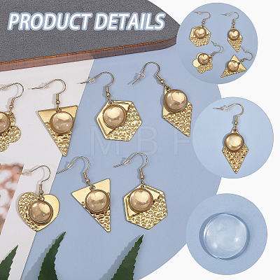 6 Pairs 6 Styles Blank Glass Dome Dangle Earrings EJEW-AB00003-1