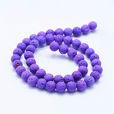 Natural Lava Rock Beads Strands G-F531-6mm-G13-1