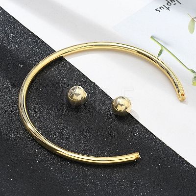 Brass Open Cuff Bangles BJEW-G736-07G-1