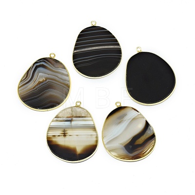 Natural Natural Striped Agate/Banded Agate Pendants G-E526-09D-1