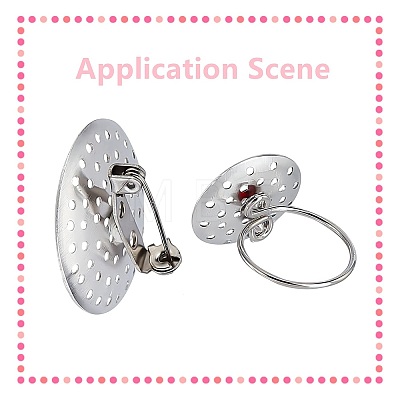 Brass Finger Ring/Brooch Sieve Findings KK-SC0002-65-1