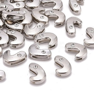 Letter Slider Beads for Watch Band Bracelet Making X-ALRI-O012-J-NR-1