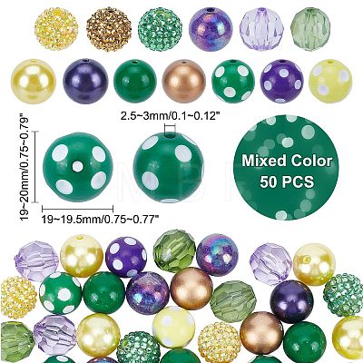   Mixed Style Acrylic Beads MACR-PH0001-60-1