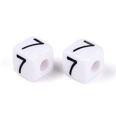 Opaque Acrylic European Large Hole Beads SACR-N020-01B-08-1