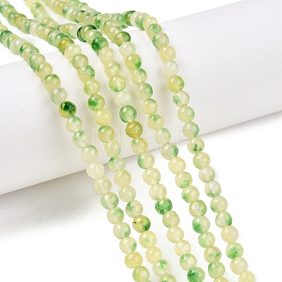 Dyed Natural White Jade Beads Strands G-T140-4mm-A05-1