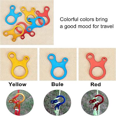 SUPERFINDINGS 18Pcs 3 Colors Aluminum Alloy Cord Lock TOOL-FH0001-14-1