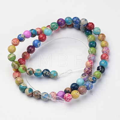 Natural Imperial Jasper Beads Strands X-G-I122-6mm-14-1