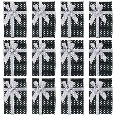 Polka Dot Print Cardboard Jewelry Gift Boxes with Bowknot CON-TAC0001-10E-1