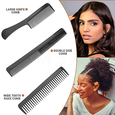 Plastic 10Pcs Hair Comb & 10Pcs Alligator Clip Set for Hairdressing DIY-TA0015-58-1