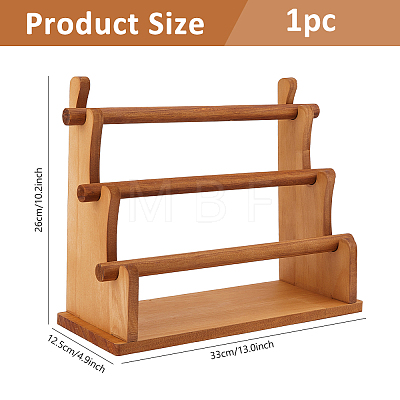 3-Tier Wooden Bracelet Organizer Display Riser Stands ODIS-WH0030-277A-1