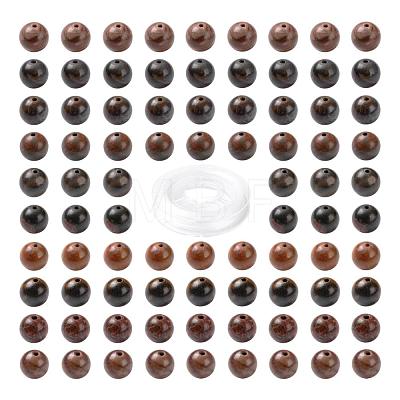 100Pcs 8mm Natural Polychrome Jasper/Picasso Stone/Picasso Jasper Beads DIY-LS0002-29-1