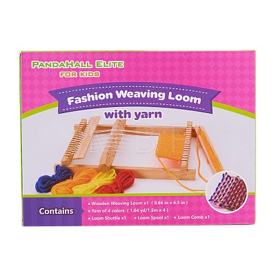 Wood Knitting Weaving Looms with Yarns Warp Adjusting Rods Combs and Shuttles with Detailed Instructions(1 Set ) TOOL-R059-04-1