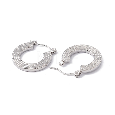 304 Stainless Steel Donut Hoop Earrings for Women EJEW-E199-01P-1