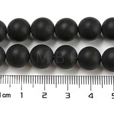 Dyed & Heated Natural Black Agate Beads Strands G-P088-14-10mm-1