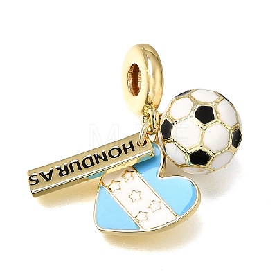 Football Theme Brass & Enamel European Dangle Charms KK-CBA8E93-01B-1