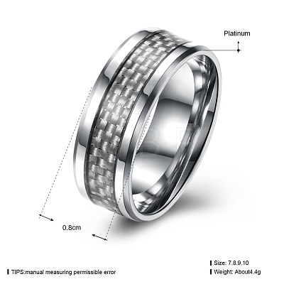 Men's Titanium Steel Finger Rings RJEW-BB27567-A-8-1