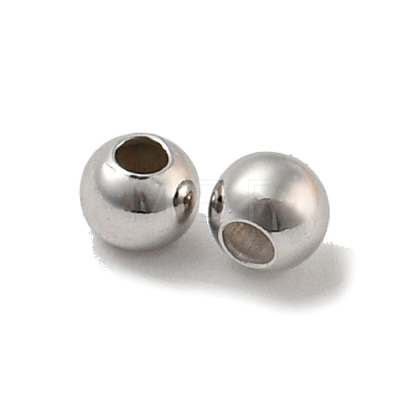 Rhodium Plated 925 Sterling Silver Beads STER-E066-05P-1