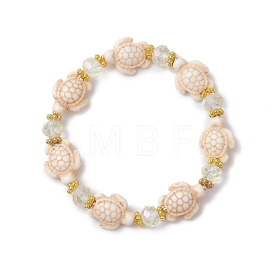 3Pcs 3 Styles Synthetic Turquoise Beads Stretch Bracelets BJEW-JB11574-1