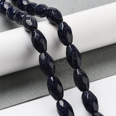 Synthetic Blue Goldstone Beads Strands G-P520-C25-01-1