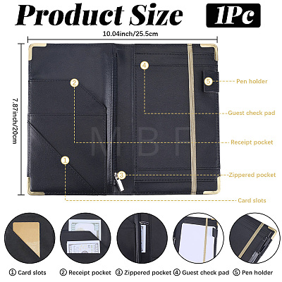 PU Leather Server Book with Pocket AJEW-WH20020-629A-1