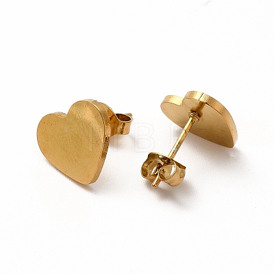 Matching Puzzle Couple Pendant Necklaces & Heart Stud Earrings SJEW-E045-07GP-1