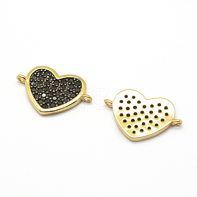 Brass Micro Pave Grade AAA Cubic Zirconia Links X-ZIRC-G100-27G-NR-1