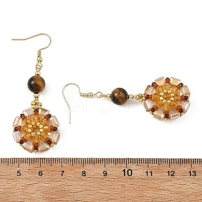 Glass Seed Beads Dangle Earrings EJEW-MZ00763-1