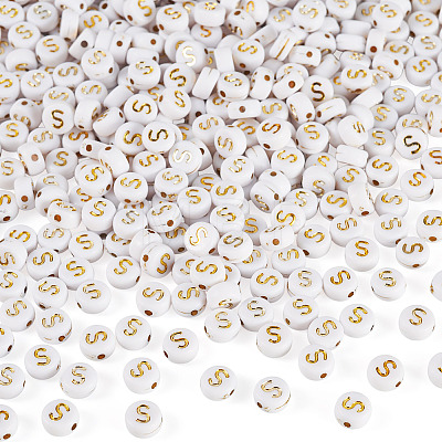 500Pcs Plating Acrylic Beads PACR-TADJ0001-01S-1