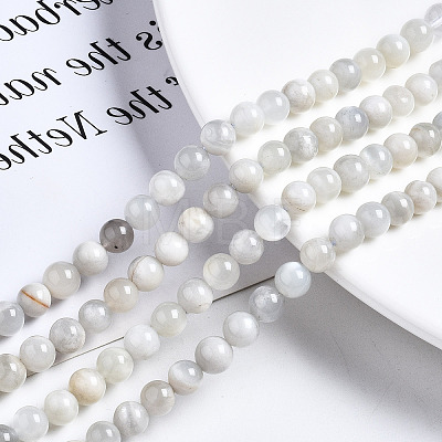 Natural White Moonstone Beads Strands G-N328-51A-01-1