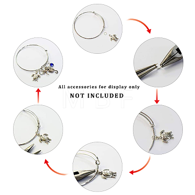 Adjustable Vacuum Plating 304 Stainless Steel Expandable Bangle Making BJEW-UN0001-03M-1