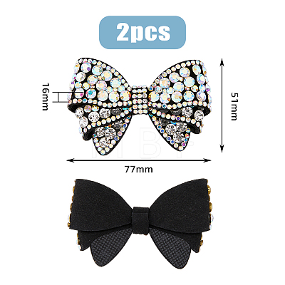 Crystal AB Glass Rhinestone Bowknot Ornament Accessories FIND-WH0129-59A-1