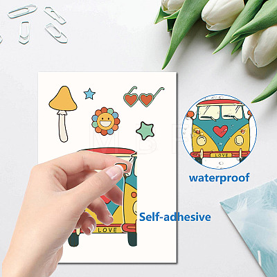 8 Sheets 8 Styles PVC Waterproof Wall Stickers DIY-WH0345-120-1