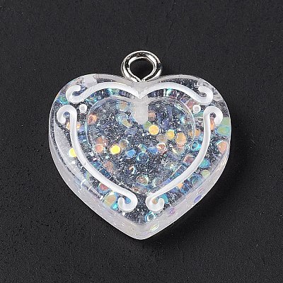 Transparent Resin Pendants RESI-C029-01D-1