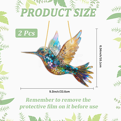 Acrylic Bird Hanging Suncatchers HJEW-WH20021-02B-1