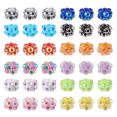  96Pcs 12 Color Resin Rhinestone Beads RB-TA0001-12B-1