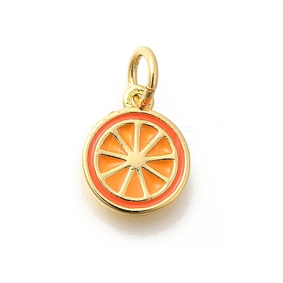 Real 18K Gold Plated Brass Enamel Charms KK-L225-001G-02-1