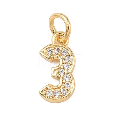 Brass Micro Pave Clear Cubic Zirconia Charms KK-G544-04G-03-1