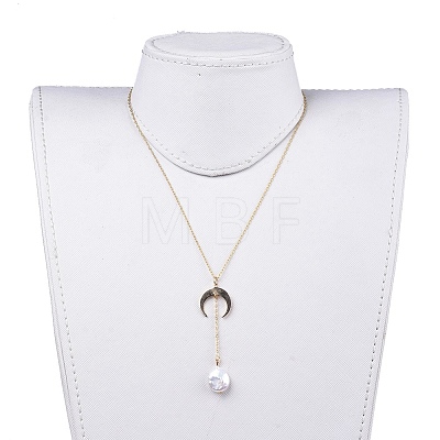 Natural Baroque Pearl Keshi Pearl Pendant Necklaces NJEW-JN02493-1