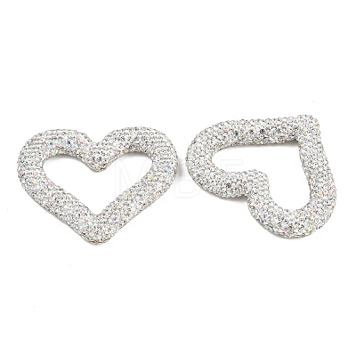 Handmade Polymer Clay Rhinestone Linking Rings CLAY-H009-04A-1