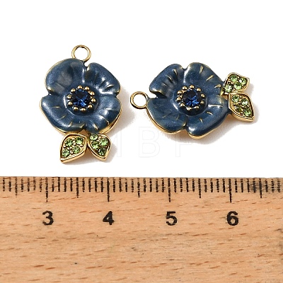 304 Stainless Steel Enamel Pendants STAS-I371-24G-03-1
