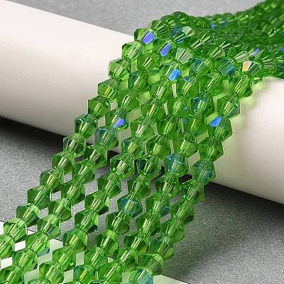 Transparent Electroplate Glass Beads Strands GLAA-F029-3mm-D03-1