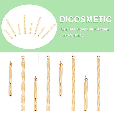DICOSMETIC 8Pcs 2 Style Ion Plating(IP) 304 Stainless Steel Pendants STAS-DC0005-90-1