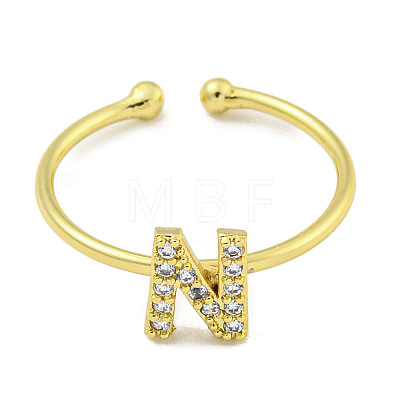 Rack Plating Brass Open Cuff Rings for Women RJEW-F162-02G-N-1